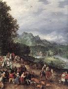 BRUEGHEL, Jan the Elder A Flemsh Fair (detail) f oil painting artist